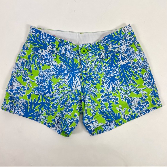 Lilly Pulitzer Pants - Lilly Pulitzer Callahan Shorts Blue & Green Sz 00